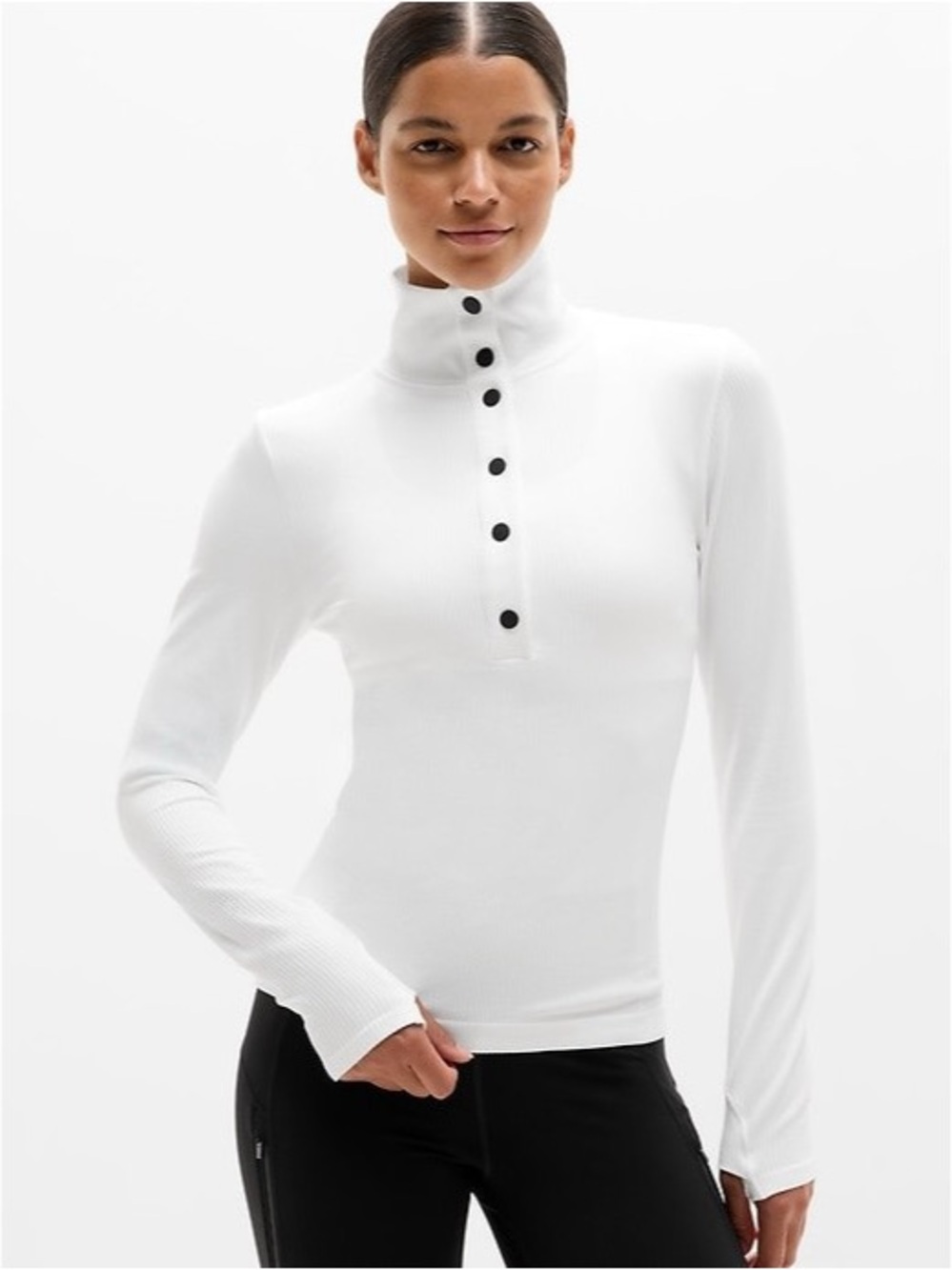 Athleta Flurry Seamless Henley Pullover